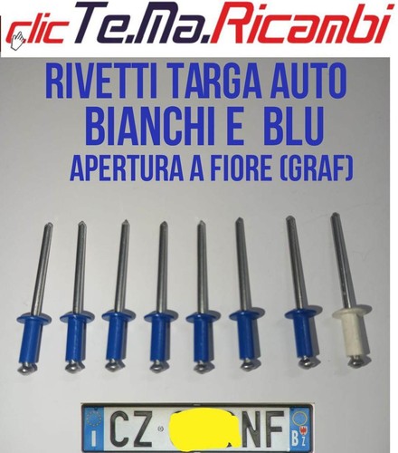 Kit 100 Rivetti Per Targa Auto Cora - Fissaggio Sicuro Per Portatarghe Italiane (Bianco) - Foto 4