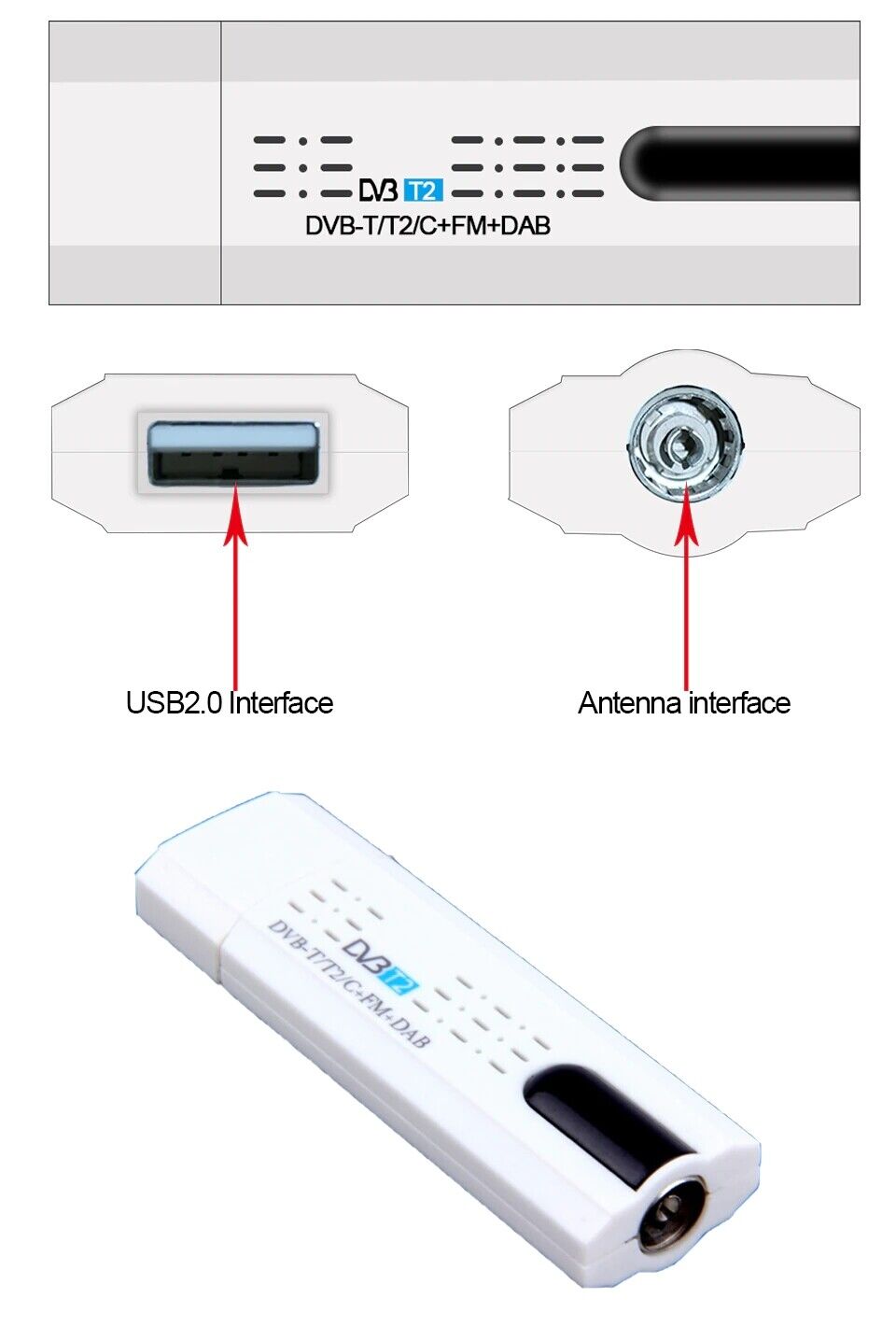 triángulo Cercanamente crédito Astrometa DVB-T2 DAB USB TV Stick Freeview HD Dongle Windows & Linux  Compatible | eBay