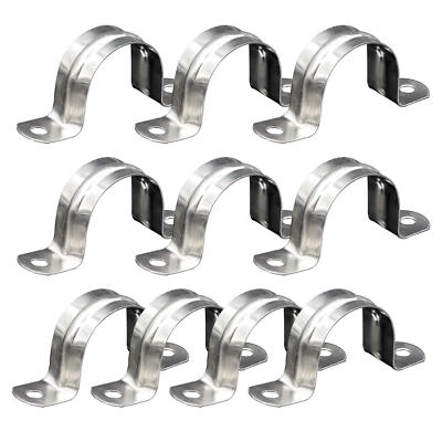 10pcs 304 Stainless Steel Pipe Supporter U Shape Clamp Clip Tube Pipe Strap Kit