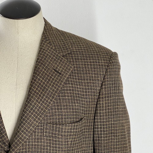 Ermenegildo Zegna Men Made In Italy Blazer Brown Wool Linen Coat Jacket Size 40R - Picture 5 of 10