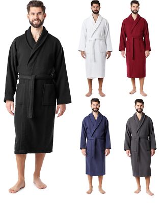 Ladeheid Herrn Bademantel Morgenmantel Sauna Waffelpiqué Frottee Baumwolle