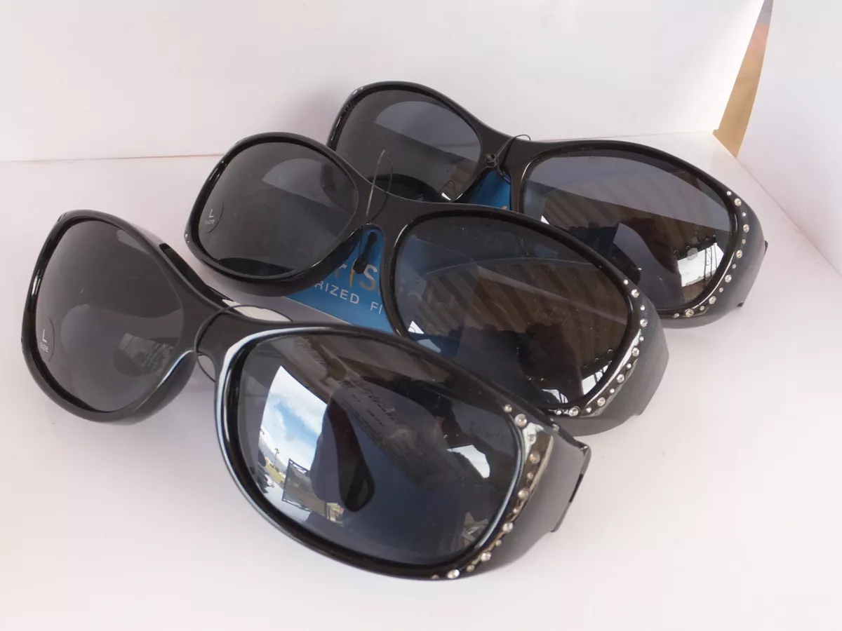 3 Pair Solar Shield Polarized Diamond Sunglasses Fits Over