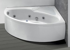 Vasca da bagno ad angolo idromassaggio angolare 150x100 cm asimmetrica