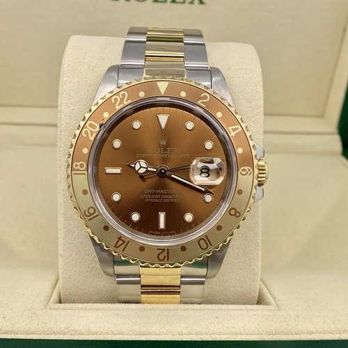 Rolex GMT-Master II Eye of the Tiger Rootbeer Two Tone Brown Dial Yellow Gold - Picture 2 of 12
