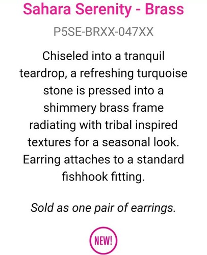 Paparazzi Jewelry earrings SAHARA SERENITY turquoise stone brass New - Picture 3 of 4