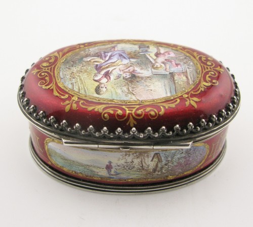 An Austrian antique late 19th-century Vienna silver enamel snuff box - Picture 6 of 23