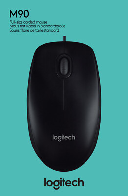 Logitech M90 Computer Maus USB Optisch schwarz 1000 dpi 3 Tasten