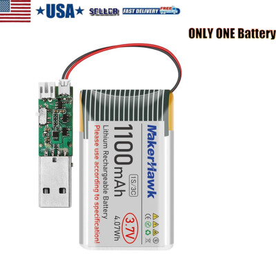 3.7V 1100mAh LiPo Battery 1S 3C 102540 w/ Micro JST 1.25 Plug for Arduino ESP32
