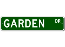 Garden Drive Street Sign Personalized Custom Last Name Metal Sign - Aluminum