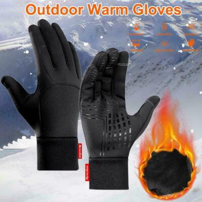 Mens Winter Thermal Cycling Gloves Fleece Windproof Cold Weather Warmer  Gloves | eBay