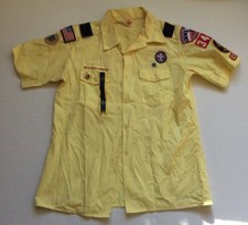 Vtg Boy Scouts Den Leader Blouse Shirt Patches Pins