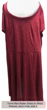 Torrid Red Knee length Short Sleeve Skater Dress, Size 2(2x)