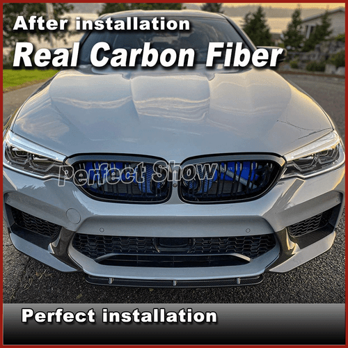 Fit for BMW F90 M5 Sedan 2018-20 Real Carbon Fiber Front Bumper Lip Chin Spoiler - Picture 5 of 13