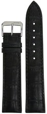 22mm XL RIOS1931 for Panatime Black - Louisiana Leather Watch Band w Gator Print