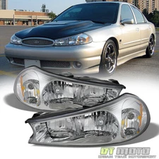 1998 1999 2000 Ford Contour Headlights Headlamps Replacement 98-00 Left+Right