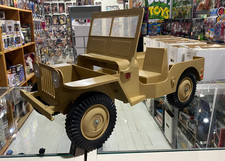 Hasbro GI Joe Adventure Team Jeep Desert Patrol 1974 vintage senza cappuccio così com'è