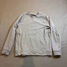 Lululemon Women's Crew Neck Sweatshirt Light Gray Long Sleeve Side Zipper