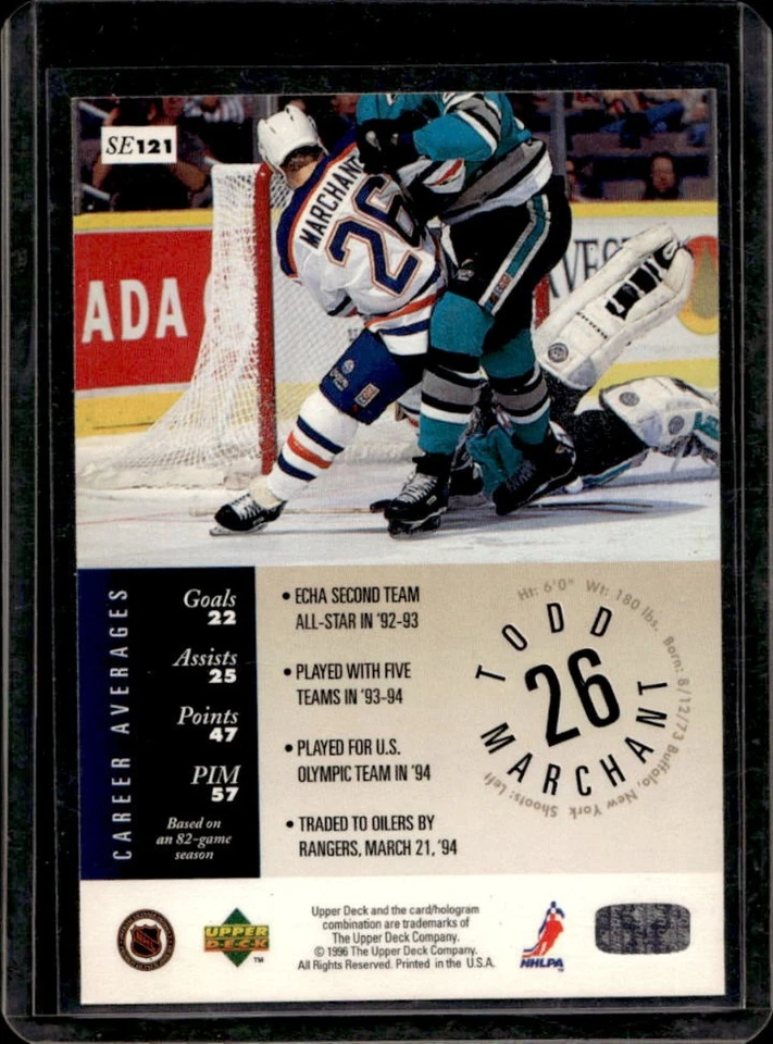 1995-96 Upper Deck Todd Marchant Special Edition #SE121 Oilers - Image 2 of 2