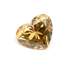 0.61 Ct Natural Heart Diamond Fancy Deep Brownish Yellow VVS2 Loose GIA 2600.00 per carat