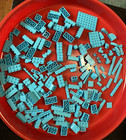 Lego lot of 163 various pieces in turquoise — photo 1
