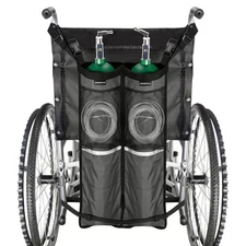 Dual Oxygen Tank Holder for Wheelchairs – Oxygen Cylinder Carrier Bag