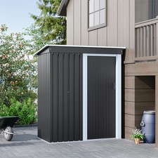 Anthracite Metal Garden Shed Outdoor Tools Storage Sheds Small House - 5ft x 3ft