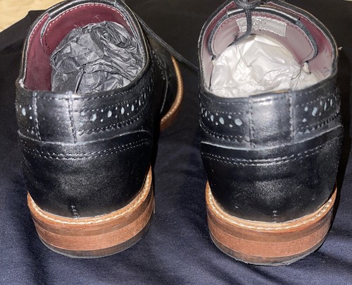 Herren Leder Schaum Gepolstert Vamp Schnürschuhe Brogues Hochzeit Smart Formell Schuhe Größe - Bild 2 von 7