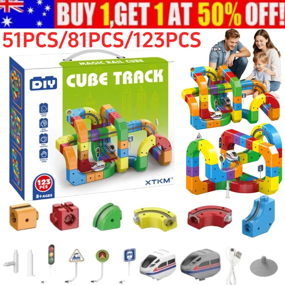 2025 New klick Rail Electric Train Set, Electric Train Set 3D Stem Learning Toy