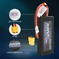 Gens Ace 2S Lipo Battery 2200mAh 7.4V 50C XT60 (not soldered) For Traxxas 1/16