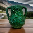 Weller Pottery 1920s Arts And Crafts Coppertone 8” Vase With Handles