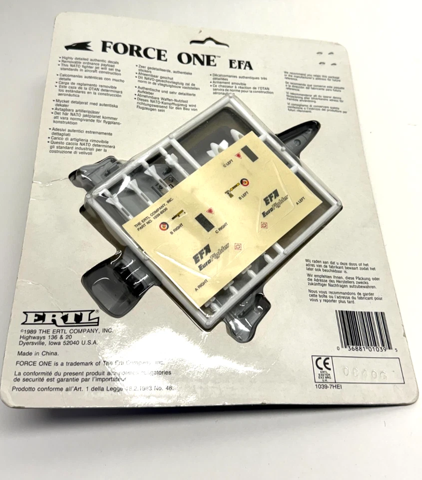 Avión militar de combate Ertl Force One EFA fundido a presión 1039 1989 de colección Foto 4 de 4
