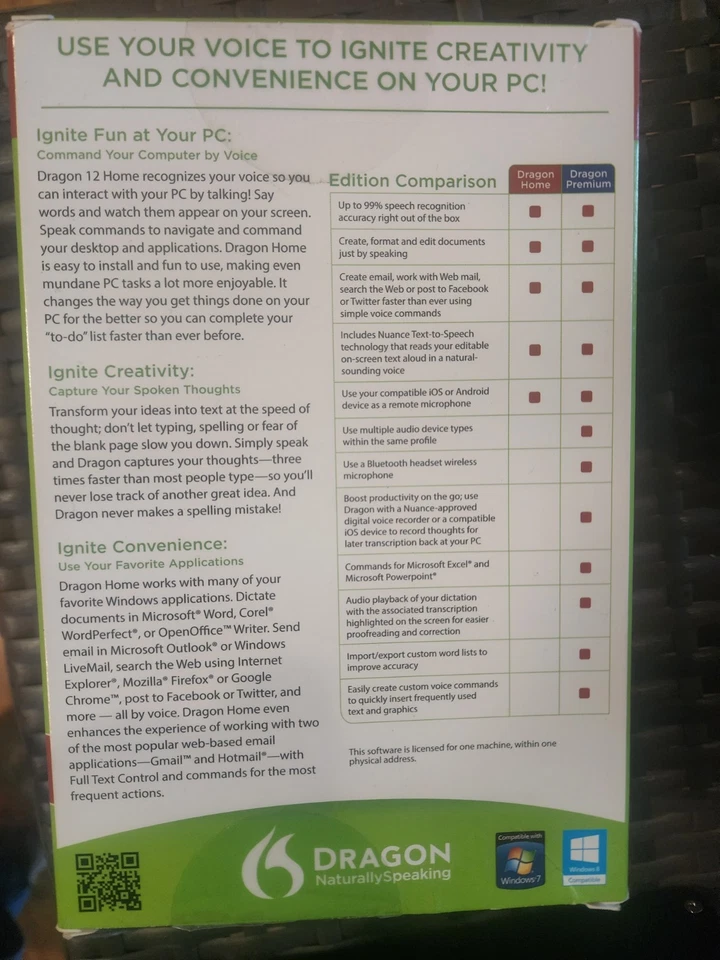 Dragon Naturally Speaking 12 Home Edition • Complete Open Box - Image 3 of 3