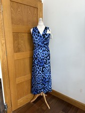 Dancing Leopard Kyla Leopard Sleeveless Wrap Dress Colour Blue/Black Size 10