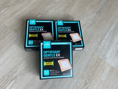27 Medline Optifoam Gentle EX Foam Dressing 4'' x 4'' MSCEX44EP EXP 2027 Free Ship