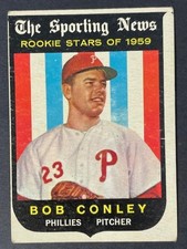 VINTAGE 1959 Topps SN ROOKIE STARS BOB CONLEY # 121 -▶ROOKIE CARD◀– EX-NM. rookie card picture