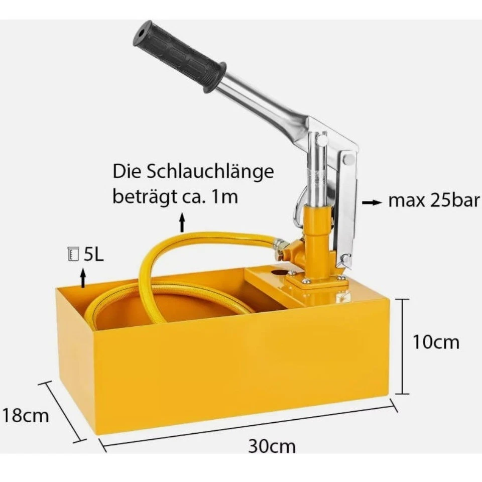25bar Befüllpumpe Handpumpe Prüfpumpe Testpumpe Heizung Solar Wasser Pumpe DHL - Bild 2 von 4