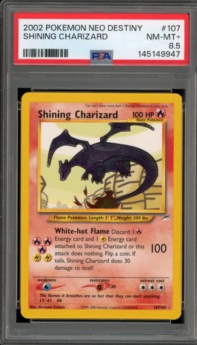 Pokemon Shining Charizard Neo Destiny Unlimited Holo Secret Rare #107 PSA 8.5