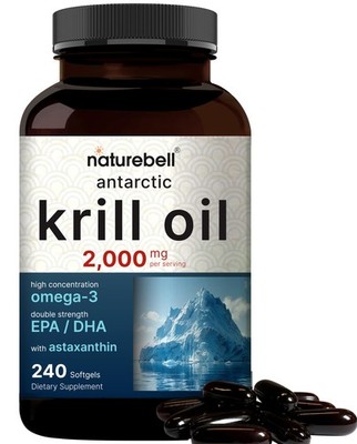 NatureBell Antarctic Krill Oil 2000mg Supplement, 240 240 Count (Pack of 1) 