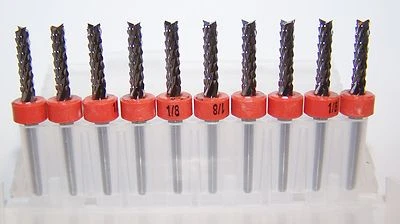 KYOCERA TYCOM (10) - 1/8" (.1250") DIAMOND-CUT CARBIDE ROUTER BURRS, FT Kyocera 2100.1250.472