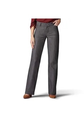 Women's Ultra Lux Comfort with Flex Motion Trouser Pant Carbon Rinse 18 Medium