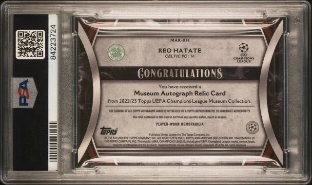 REO HATATE * PSA 10 w/10 AUTO *POP 1* 2022-23 TOPPS MUSEUM JERSEY RELIC JAPAN RH - Image 2 of 3