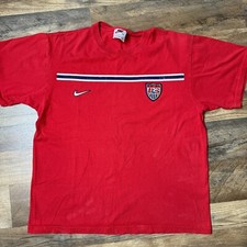 NIKE USA SOCCER SHIRT BOYS M MEDIUM VTG Y2K US RED Made In USA