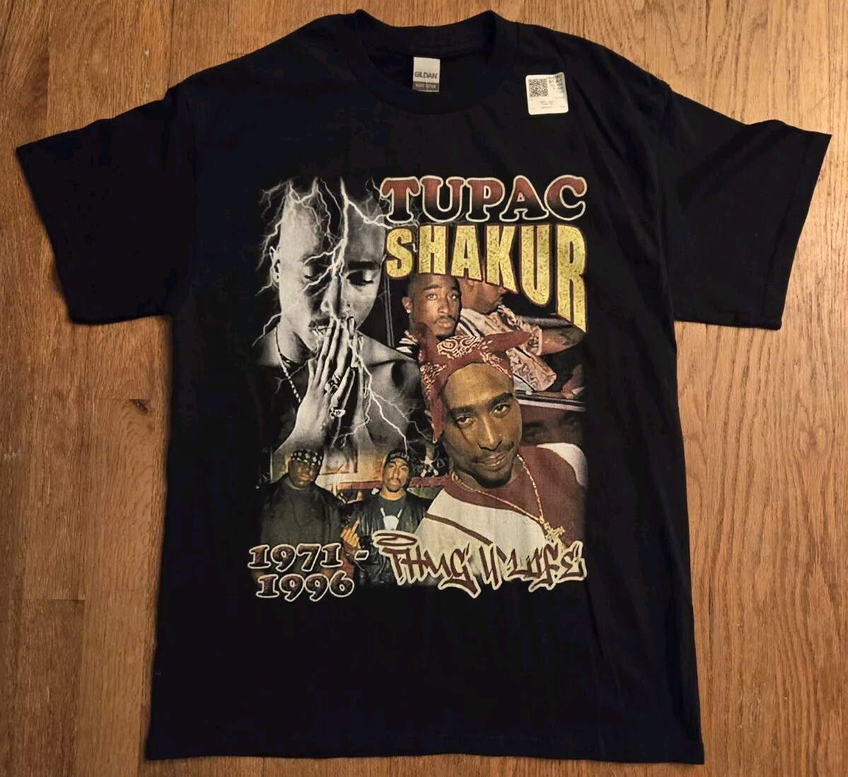 FILA Maglietta Tupac Shakur Memorial Rap stile Vingage nuova con etichette