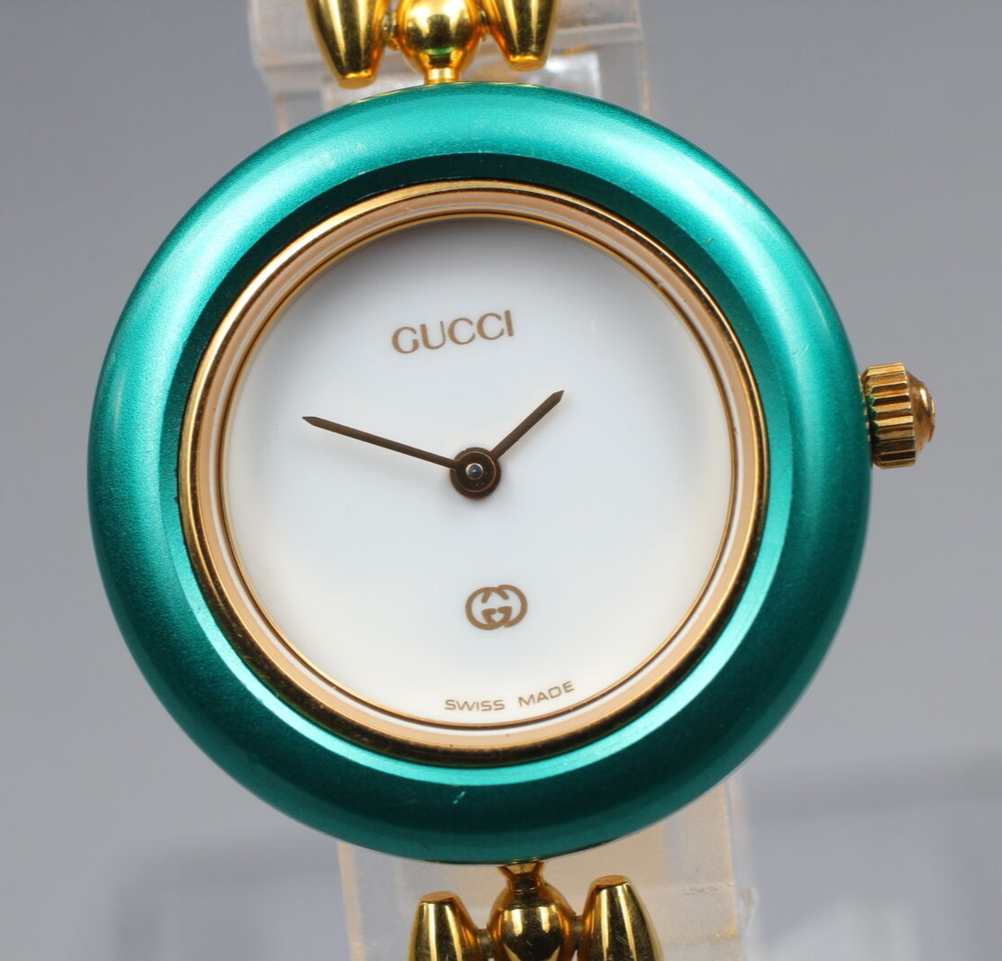 ▶️New Battey [Near MINT] Vintage Gucci 11/12 Change Bezel Women 