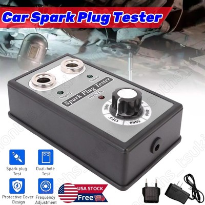 Spark Plug Tester Dual Hole Diagnostic Tool 12V Gasoline Car Ignition Analyzer