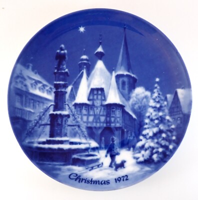 Berlin Design Christmas Eve in Michelstadt Weihnachten 1972 Blue China Plate