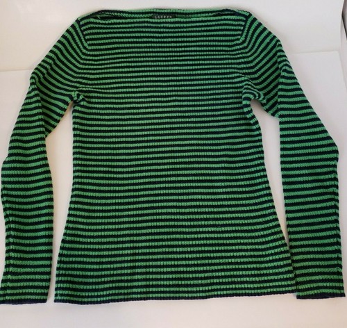 Ralph Lauren Women's Sweater Top Green and Black Medium (DI) J010 - Picture 5 of 10