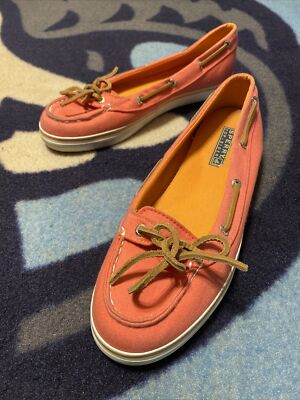Sperry Top-Sider Casual Slip On Moccasin Boat Loafer Sneaker Pink Women s US 7.5