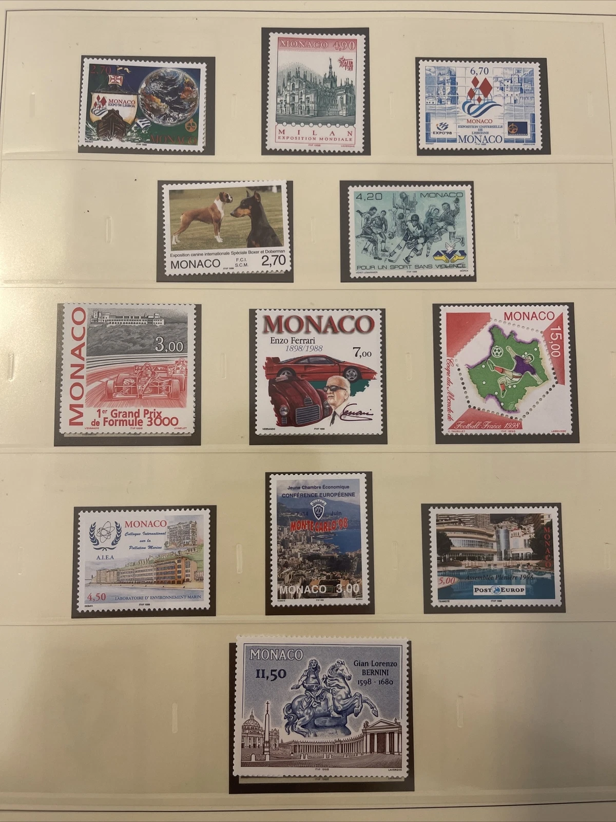 Timbres Monaco Neuf Lindner No.2208 1998 Page 202