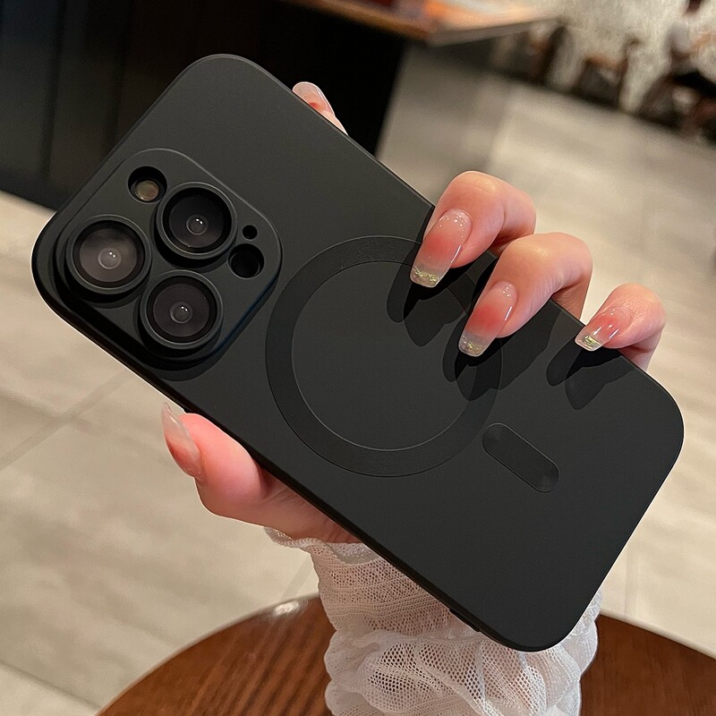 For iPhone 15 Pro Max 14 13 12 Mag Safe Magnetic TPU Case +Camera Lens Protector